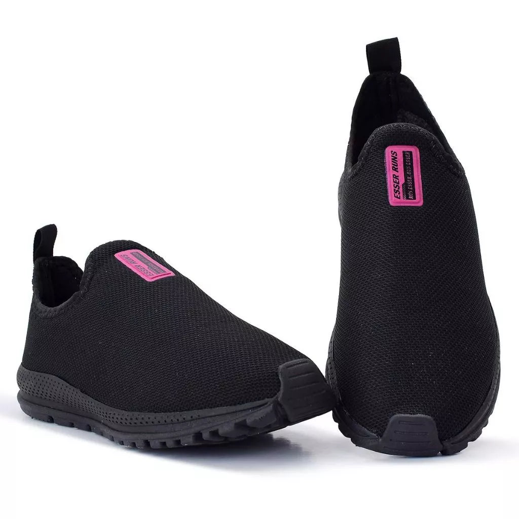Tênis Ortopédico Feminino FlexFit™ slip-on cinza claro vista lateral