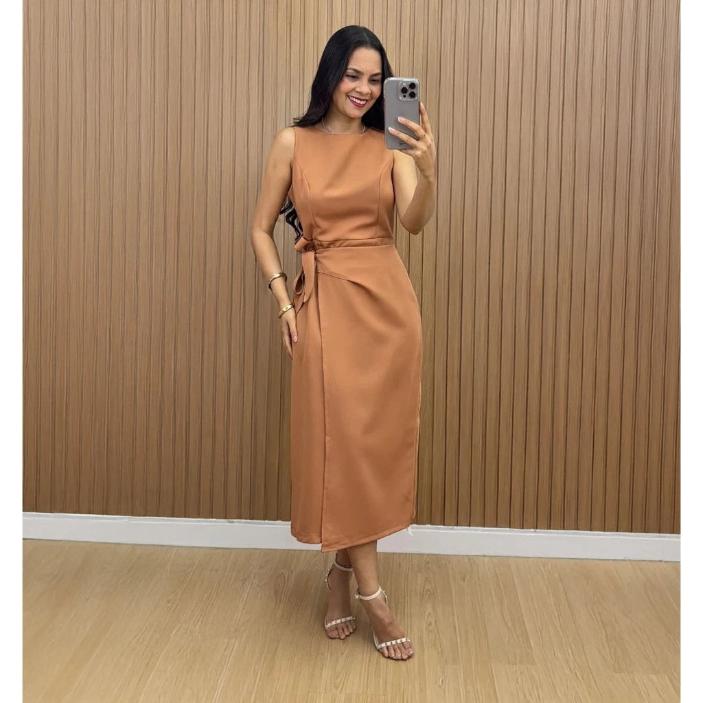 Vestido Firenze™ Alfaiataria Midi com Amarração Lateral - imagem 10