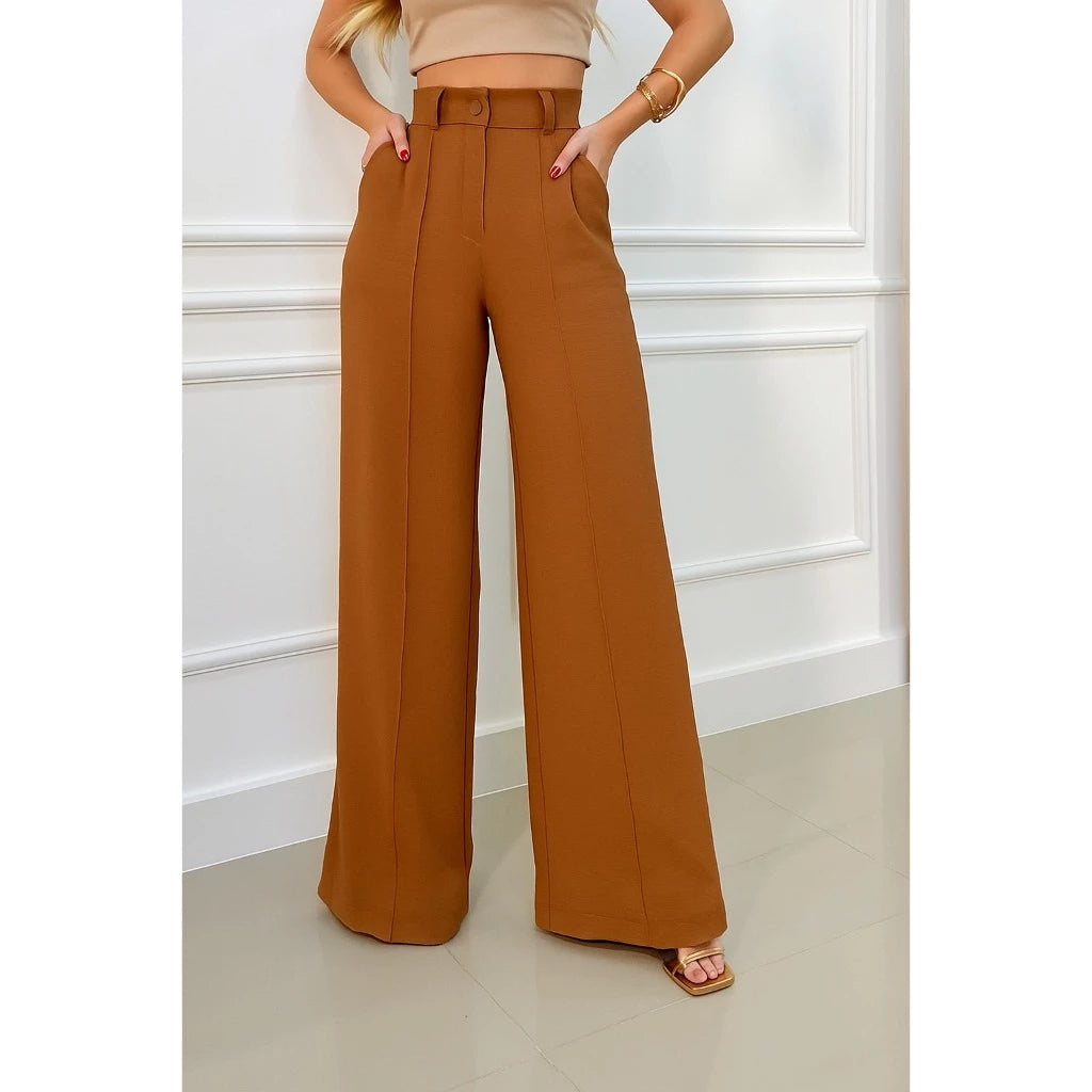 Calça Wide Leg Pantalona Duna Cintura Estruturada - imagem 5