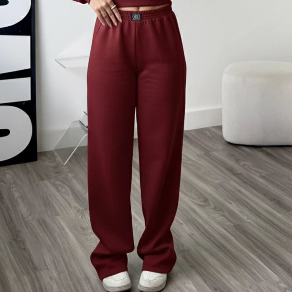Calça Wide Leg Moletom Cintura Alta Feminina - imagem 4