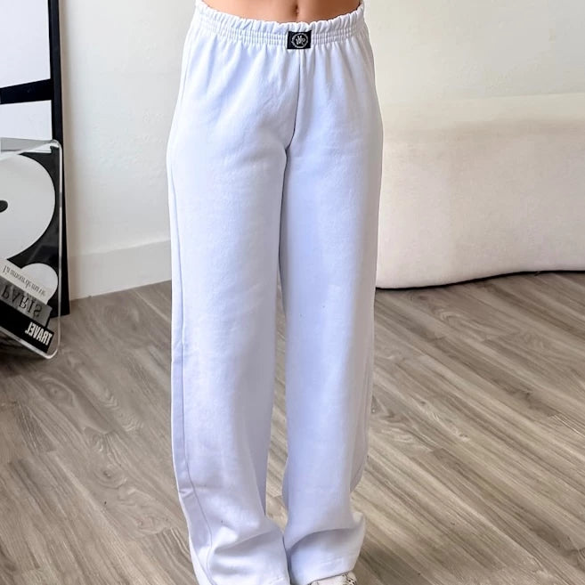 Calça Wide Leg Moletom Cintura Alta Feminina - imagem 9