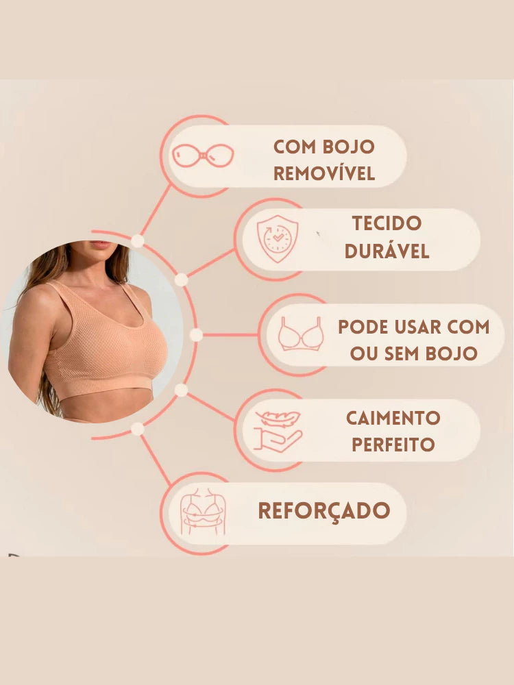 Sutiã ComfortFit™ Sem Costura com Bojo e Alças Largas - imagem 7