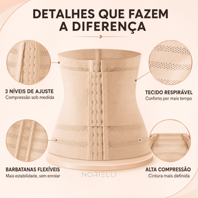 Cinta Modeladora NoriShape™ – Dupla Compressão para uma Cintura Mais Definida