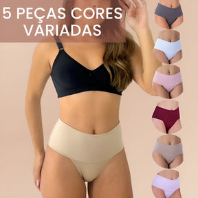 🔥Black Friday🔥 Kit 5 Calcinhas Shape Turbo e Zero Barriga