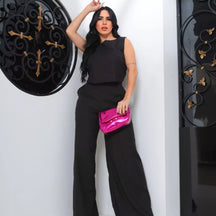 Conjunto Firenze™ em Linho com Calça Pantalona e Blusa Elegante - imagem 5