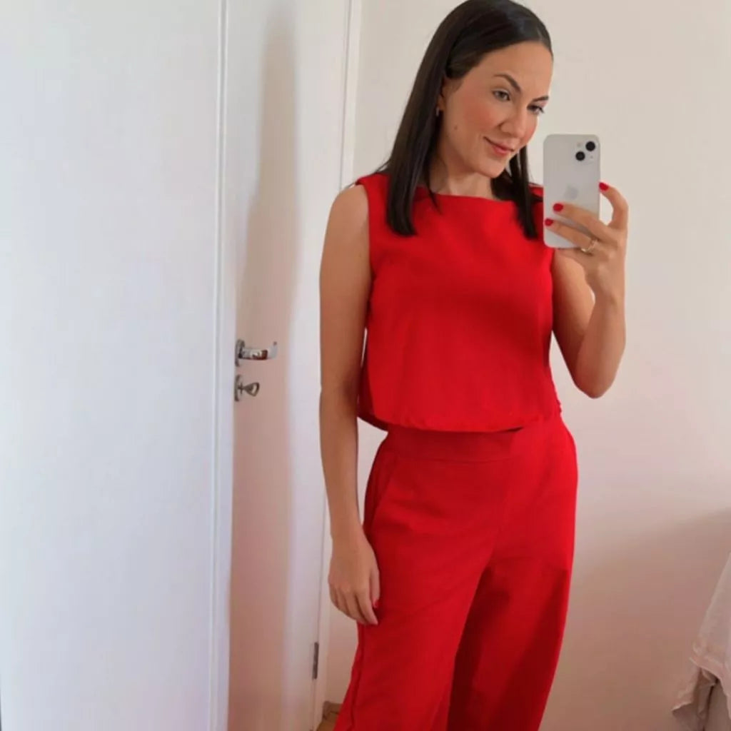 Conjunto Firenze™ em Linho com Calça Pantalona e Blusa Elegante - imagem 10