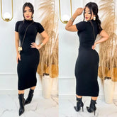 Vestido Aurora™ Midi Canelado com Mangas Elegantes - imagem 6