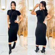 Vestido Aurora™ Midi Canelado com Mangas Elegantes - imagem 6