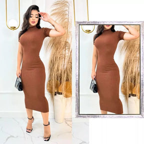 Vestido Aurora™ Midi Canelado com Mangas Elegantes - imagem 4