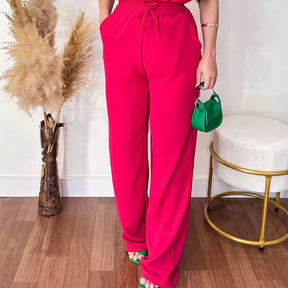 Calça Pantalona Aurora Cintura Alta Bolsos Funcio - imagem 12