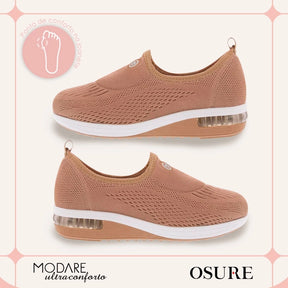 Tenis feminino ortopédico UltraComfort com amortecimento e estrutura leve lateral
