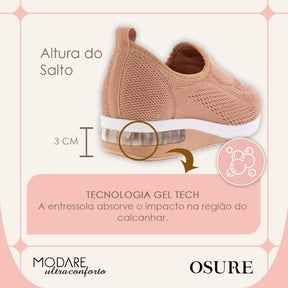 Tênis ortopédico feminino Modare UltraComfort design moderno vista completa