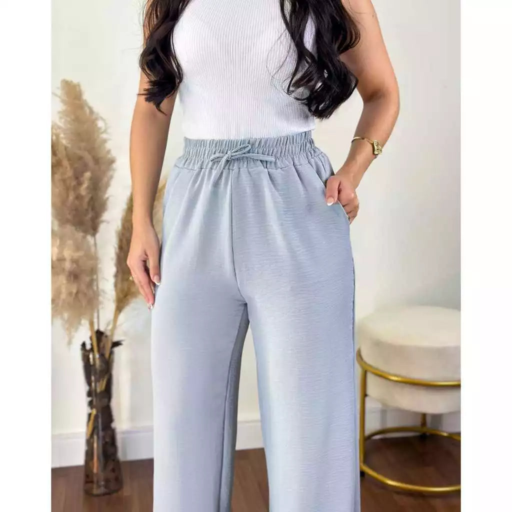 Calça Pantalona Aurora Cintura Alta Bolsos Funcio - imagem 10