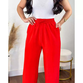Calça Pantalona Aurora Cintura Alta Bolsos Funcio - imagem 11