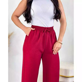 Calça Pantalona Aurora Cintura Alta Bolsos Funcio - imagem 7