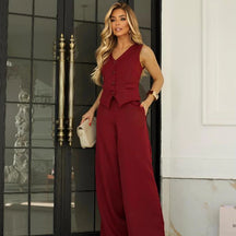 Conjunto Executive™ Alfaiataria com Colete e Calça Pantalona - imagem 9