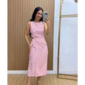 Vestido Firenze™ Alfaiataria Midi com Amarração Lateral - imagem 9