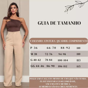Detalhe dos bolsos funcionais da calça pantalona alfaiataria Firenze™