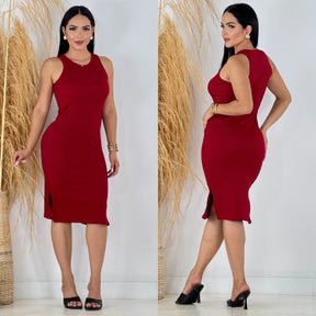 Vestido Serena™ Midi Canelado com Fenda Lateral - imagem 25