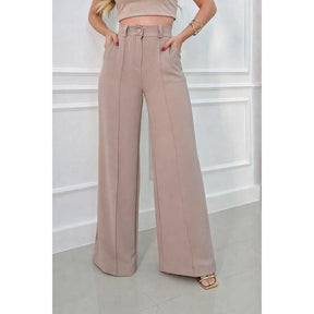 Calça Wide Leg Pantalona Duna Cintura Estruturada - imagem 9