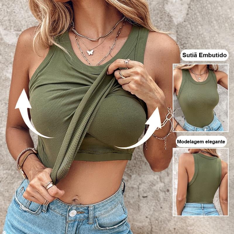 Kit 3 Regatas Femininas com Sutiã Embutido - imagem 9