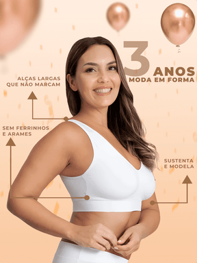 Sutiã Confort Milena frente com detalhes de sustentação