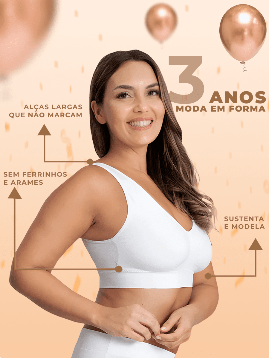 Sutiã Confort Milena frente com detalhes de sustentação